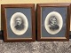 Two older 
photos in 
beautiful oak 
frames, 
Portraits of: 
Jakob Jørgensen 
(1816-1901) and 
Karen ...