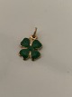 Small pendant 
in 14 carat 
gold, designed 
as a four-leaf 
clover. The 
pendant is 
nicely painted, 
...