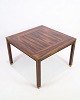 Coffee table 
made in 
rosewood by 
Dansk Design 
with brass leg 
protectors from 
the 1960s. ...