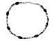 Modern silver, 
necklace with 
black stones
Hallmarked 
"800".
Length 44.0 
cm. including 
...
