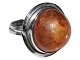 Silver ring 
with large 
piece of 
polished amber.
Ring size 57.
Excellent 
condition.