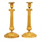 Pair of early 
19th century 
French firegilt 
bronze 
candlesticks
France circa 
1810-20
H: 31cm