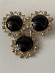 Silver brooch 
with beautiful 
black stones 
and star ...