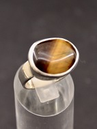 Sterling silver ring with tiger's