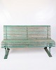 Antique French 
park benches 
from the 1930s, 
painted in a 
beautiful 
greenish color 
with a natural 
...
