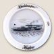 Holmegaard, 
Ship plate, 
1974, Paddle 
steamer, 
Hjejlen, 19.5 
cm in diameter, 
Design Michael 
Bang ...