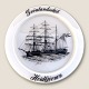 Holmegaard, 
Ship plate, 
1979, Greenland 
ship, 
Hvidbjörnen, 
19.5 cm in 
diameter, 
Design Michael 
...