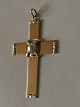 Cross pendant in 14 carats with a pearlStamped: J.H 585.