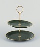 Pillivuyt, 
France. Cake 
stand/etagère 
in porcelain.
“Green 
Bistro”. Dark 
green glaze 
with gold ...