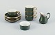 Pillivuyt, 
France. Four 
pairs of coffee 
cups with 
saucers, 
creamer and 
sugar bowl.
“Green ...