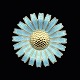 A. Michelsen. 
Gilded Sterling 
Silver Daisy 
Brooch with 
Turquoise 
Enamel - 43mm.
Crafted by A. 
...