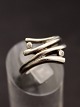 Sterling silver 
ring size 55 
with 2 clear 
stones from 
silversmith 
Jens Aagaard 
Svendborg item 
...