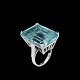 14k White Gold 
Ring with 
Aquamarine.
Stamped 585. 
Size 52 mm - 
US 6.
2,3 x 1,8 cm. 
/ 0,91 x ...