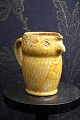 "Lillerod" owl jug in glazed earthenware in fine yellow glaze...