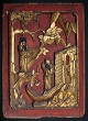 Chinese wood 
carving, 19th 
century. Partly 
gilded. Cut 
with scenery of 
men and boat. 
37 x 26 ...