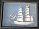 Half ship, 19th 
century 
Germany. Two 
masted schooner 
with German 
flag. In front 
a tug boat. 28 
x ...