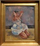 Lauridsen, 
Bendt (1926 - ) 
Denmark: 
Ballerina. Oil 
on canvas. 
Signed: B. Lau. 
H: 65 cm. W: 55 
...