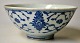 Chinese 
blue/white 
painted 
porcelain bowl, 
19th century H: 
7 cm. Diameter: 
16 cm. Signed.