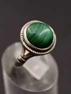 Sterling silver ring with malachite