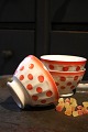 Old cafe latte 
bowl in 
earthenware 
with orange 
dots and a 
super fine 
patina. H: 7.5 
cm. Dia.: 12 
...