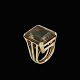 Danish 14k Gold 
Cocktail Ring 
with Smoke 
Quartz.
Stamped 585.
Size 52 mm - 
US 6.
2,1 x 1,7 ...