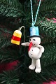 Old Christmas 
tree decoration 
in the form of
little snowman 
with lamp in 
pressed 
wadding. ...