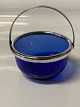 Small sugar 
bowl in blue 
glass. The 
sugar bowl with 
a handle of 
silver stain, 
which is 
stamped. ...