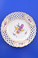 Royal 
Copenhagen 
porcelain. Hand 
painted Saxon 
flower,  Fruiet 
plate  with 
open-work 
border, ...