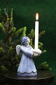 Hjorth ceramic 
angel with blue 
glaze holding a 
small Christmas 
candle. Stamped 
L. Hjorth 419 - 
...