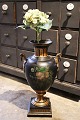 LARGE 
decorative 19th 
century iron 
vase with 
hand-painted 
floral motif 
and gold 
decorations and 
...