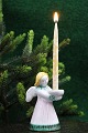 Small glazed 
Hjorth ceramic 
angel holding a 
small Christmas 
candle. Stamped 
L. Hjorth 421 - 
...