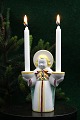 Aluminia 
Christmas angel 
holding 2 small 
Christmas 
candles. 
H: 14cm. In 
good condition 
(there ...