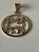 Beautiful 
pendant in 8 
carat gold, 
shaped like the 
zodiac sign 
Taurus. The 
pendant is made 
with ...