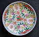 Chinese porcelain plate, polychron decorated, 19th century Motif with flowers and script. ...