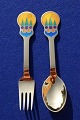 Michelsen 
Christmas 
spoons and 
forks of Danish 
gilt sterling 
silver. 
Anton 
Michelsen set 
...