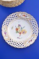 Royal 
Copenhagen 
porcelain. Hand 
painted Saxon 
flower,  Fruiet 
plate  with 
open-work 
border, ...