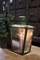 Nice, old 
lantern in 
metal with 
glass on 3 
sides and green 
color 
with a really 
nice patina. 
...