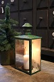 Nice, old 
lantern in 
metal with 
glass on 3 
sides and green 
color 
with a really 
nice patina. 
...