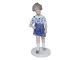 Bing & Grondahl 
figurine, girl 
with dress with 
a Blue Fluted 
like pattern.
The factory 
mark ...