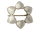 Danish Sterling gilded silver
Brooch with white enamel hearts