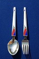 Michelsen set Christmas spoon and fork 1958 of 
Danish gilt sterling silver