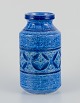 Aldo Londi for 
Bitossi. Large 
vase in Rimini 
blue glazed 
ceramic with 
geometric 
patterns. ...