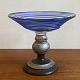 Sugar bowl of 
clear glass 
with a blue 
spiral around 
it. circa 1860. 
Painted stem 
and foot. Half 
...