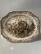Large serving platter English.Motif: Turkey and forest.His Majesty Johnson Bros.Height: ...