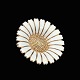 Bernhard Hertz. Gilded Sterling Silver Daisy Brooch with Enamel - 43mm.Designed and crafted by ...