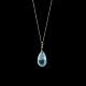 14k Gold Pendant with drop-shaped Aquamarine.Stamped with PB, 585.Chain L. 42 cm. / 16,54 ...