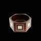 Hans Hansen. Small Rosewood Bowl with Inlaid Sterling Silver.Designed and crafted by Hans ...