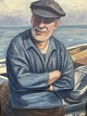 Portrait of a 
fisherman, oil 
painting on 
canvas, 
dimensions with 
frame: 49x39cm
