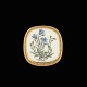 Royal Copenhagen. Gold Plated Porcelain and Sterling Silver Brooch / Pendant.Anemone / ...