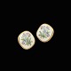 Royal Copenhagen. Gold Plated Porcelain and Sterling Silver Ear Clips.Storkenæb / Crane's ...